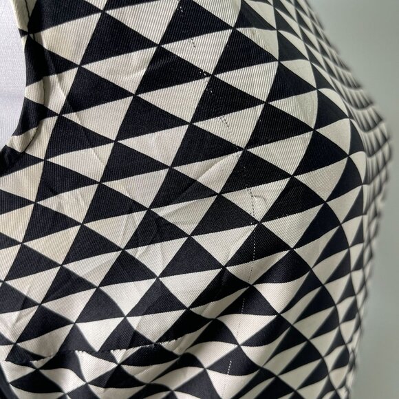 Malene Birger Women's Cream Black Geometric Print Shift Silk Dress Size 34 - Picture 14 of 16